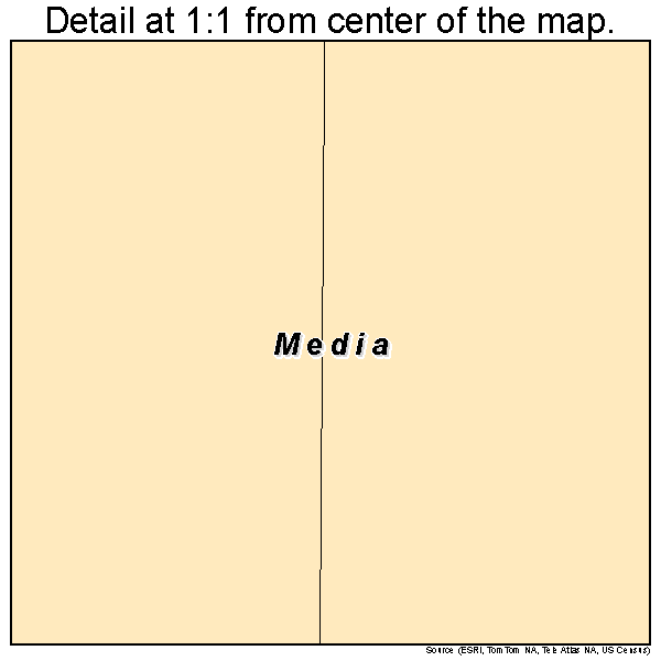 Media, Illinois road map detail