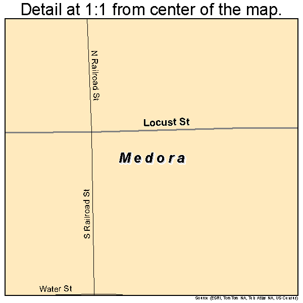 Medora, Illinois road map detail