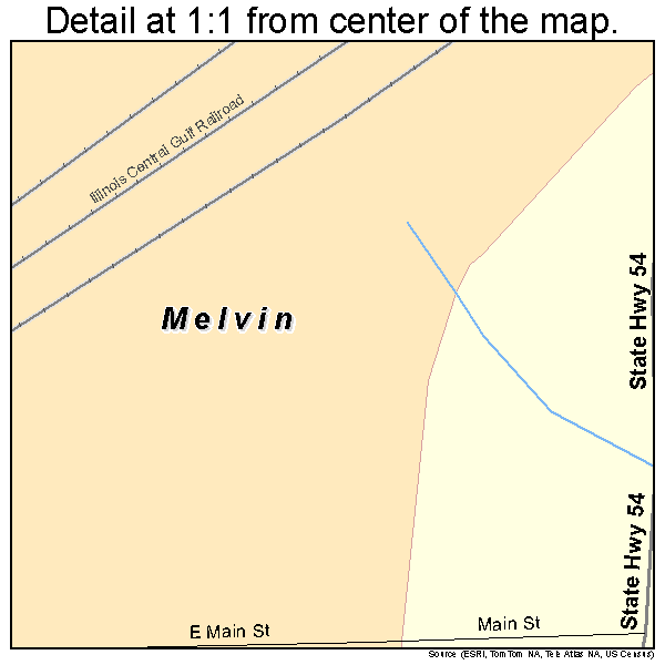 Melvin, Illinois road map detail