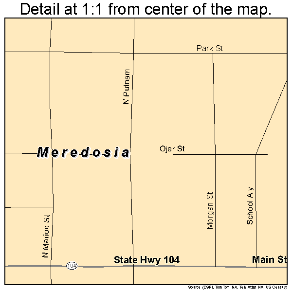 Meredosia, Illinois road map detail