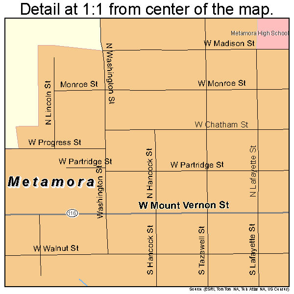 Metamora, Illinois road map detail