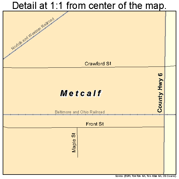 Metcalf, Illinois road map detail