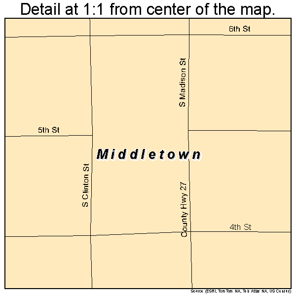 Middletown, Illinois road map detail