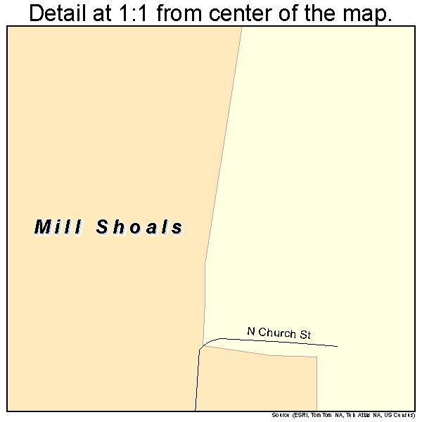 Mill Shoals, Illinois road map detail