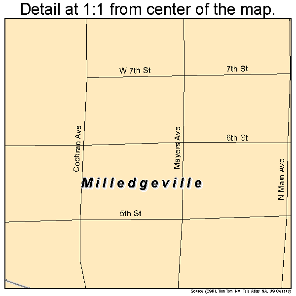 Milledgeville, Illinois road map detail