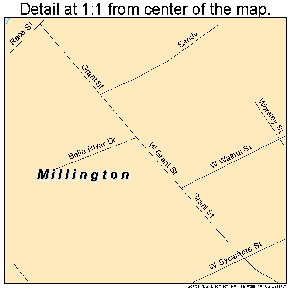 Millington, Illinois road map detail