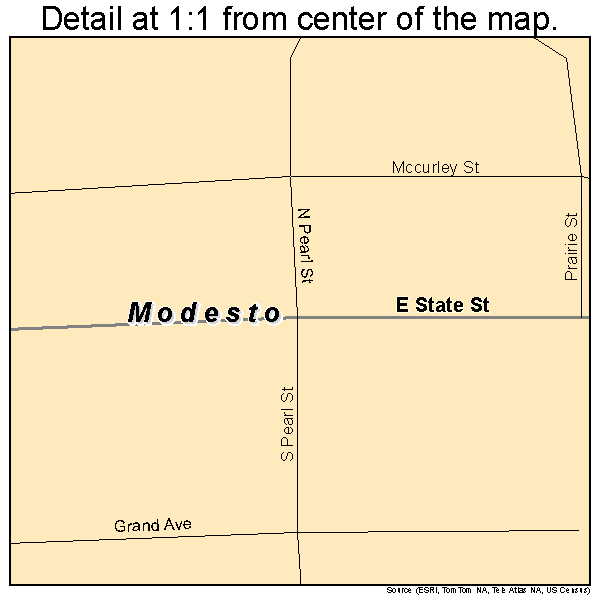 Modesto, Illinois road map detail