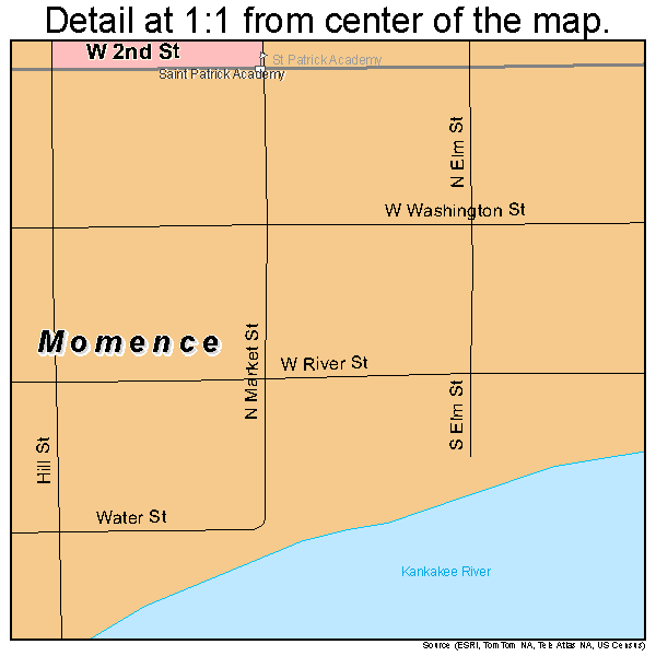 Momence, Illinois road map detail
