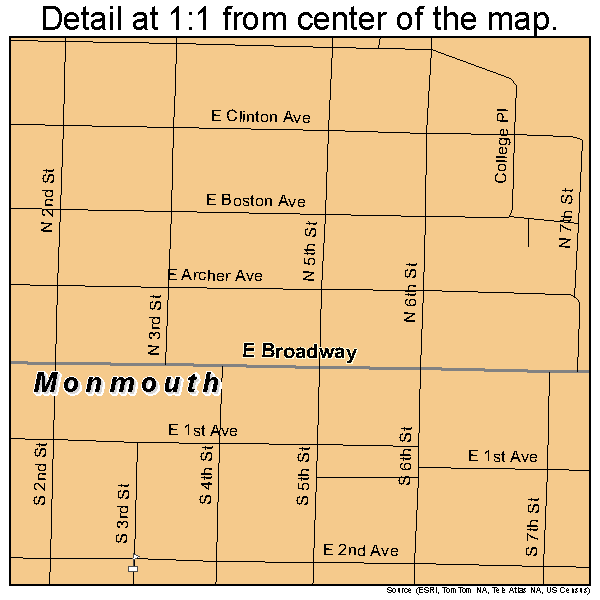 Monmouth, Illinois road map detail