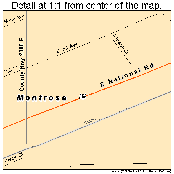 Montrose, Illinois road map detail