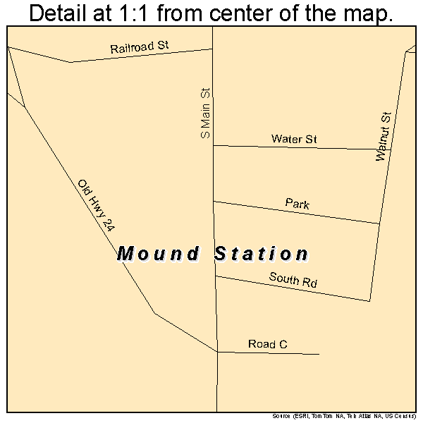 Mound Station, Illinois road map detail