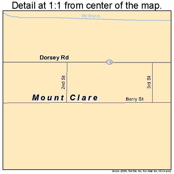 Mount Clare, Illinois road map detail