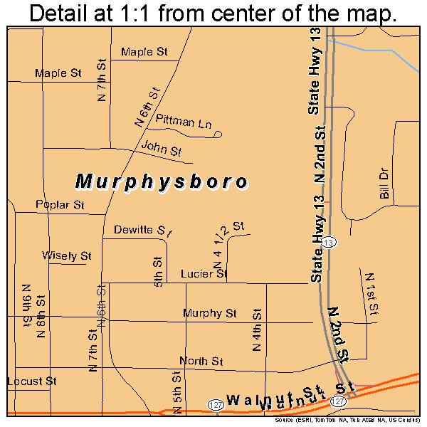 Murphysboro Illinois Street Map 1751453