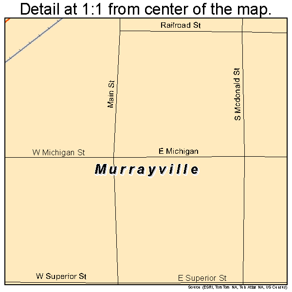 Murrayville, Illinois road map detail