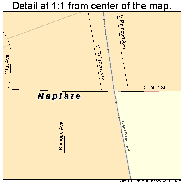 Naplate, Illinois road map detail