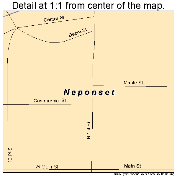 Neponset, Illinois road map detail