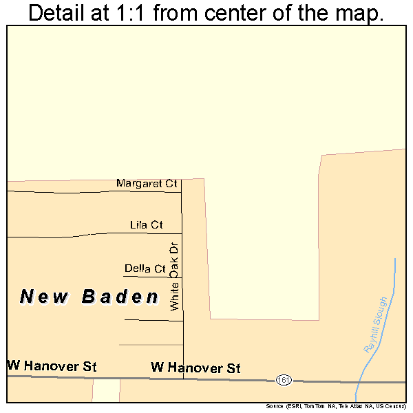 New Baden, Illinois road map detail