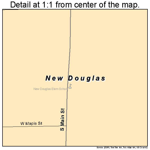 New Douglas, Illinois road map detail