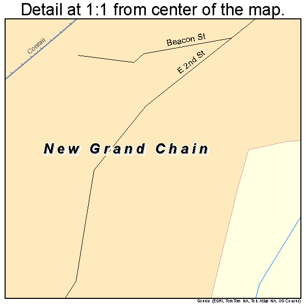 New Grand Chain, Illinois road map detail