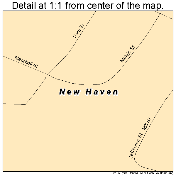 New Haven, Illinois road map detail