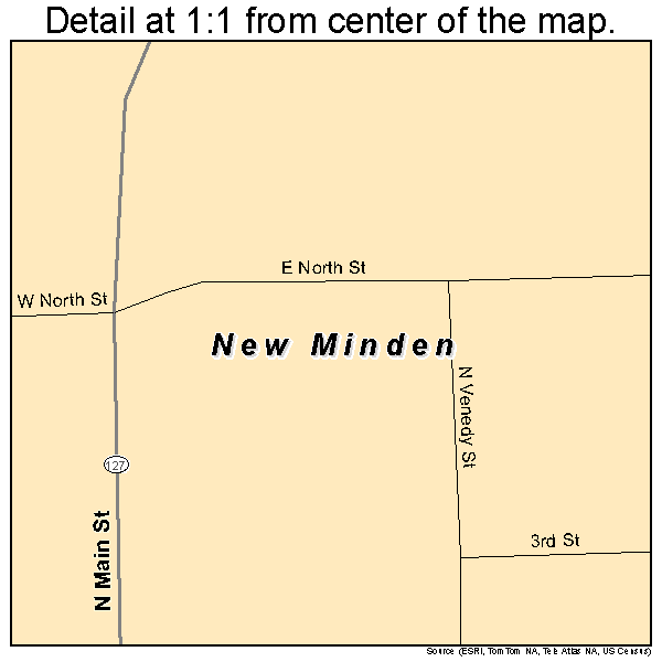 New Minden, Illinois road map detail