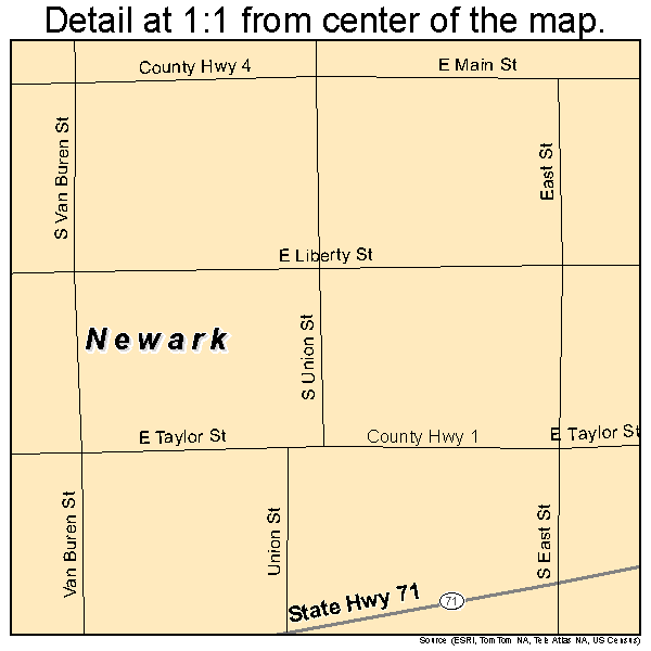 Newark, Illinois road map detail