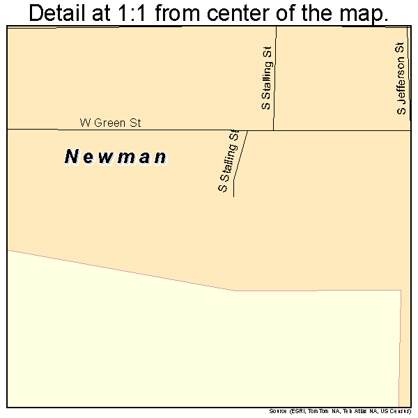 Newman, Illinois road map detail