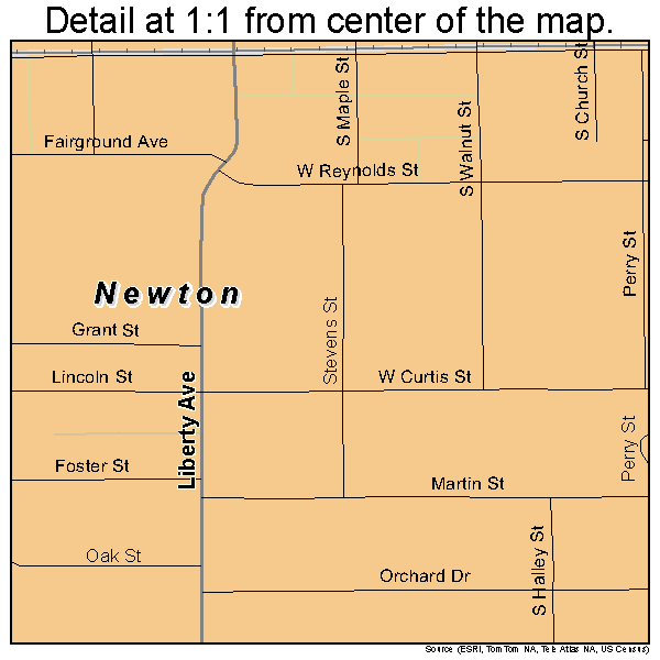 Newton, Illinois road map detail