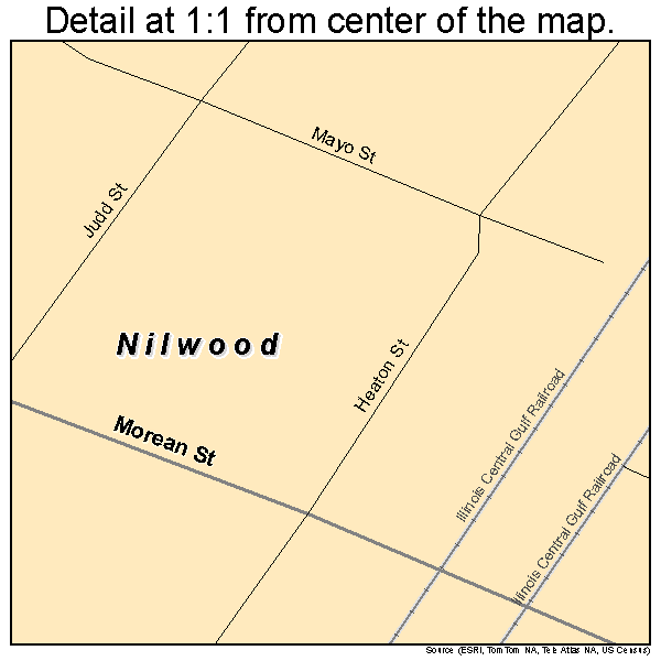 Nilwood, Illinois road map detail