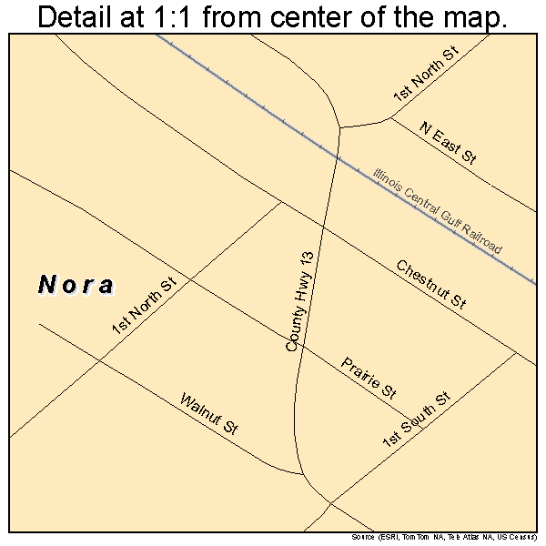 Nora, Illinois road map detail