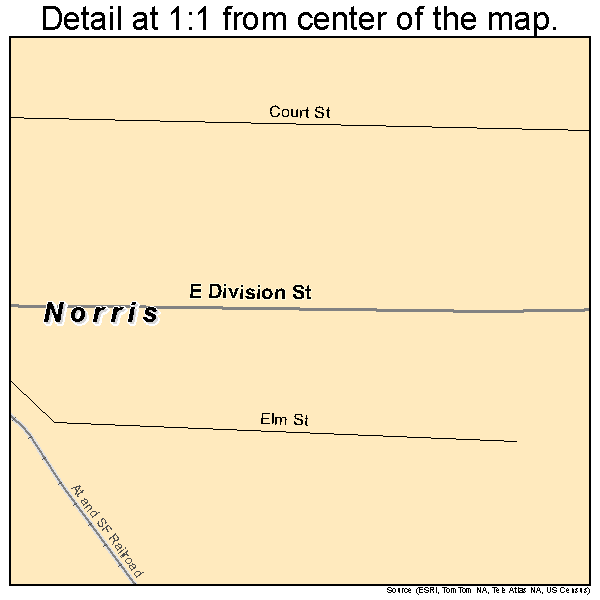 Norris, Illinois road map detail