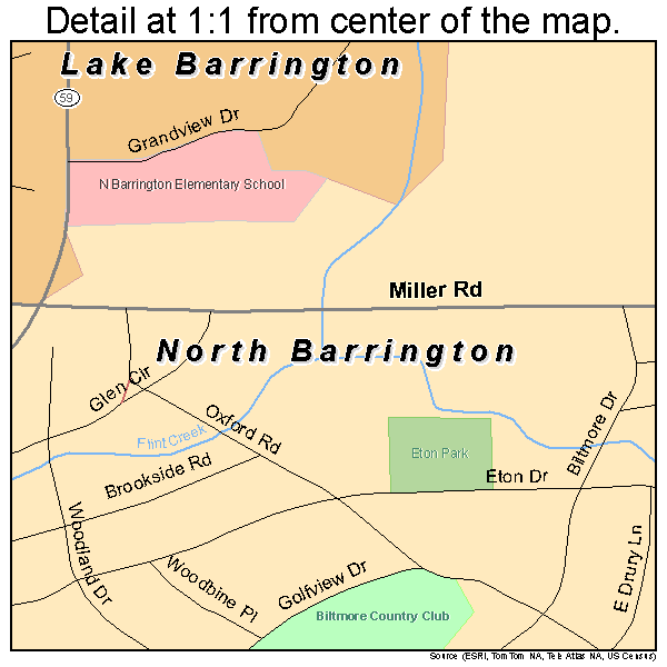 North Barrington, Illinois road map detail