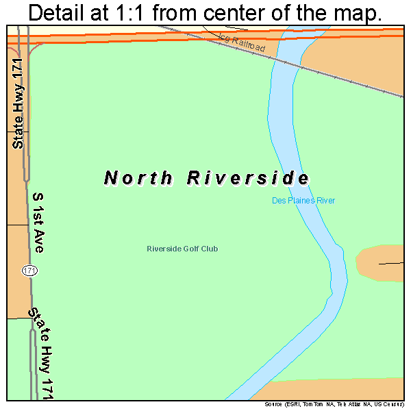 North Riverside, Illinois road map detail