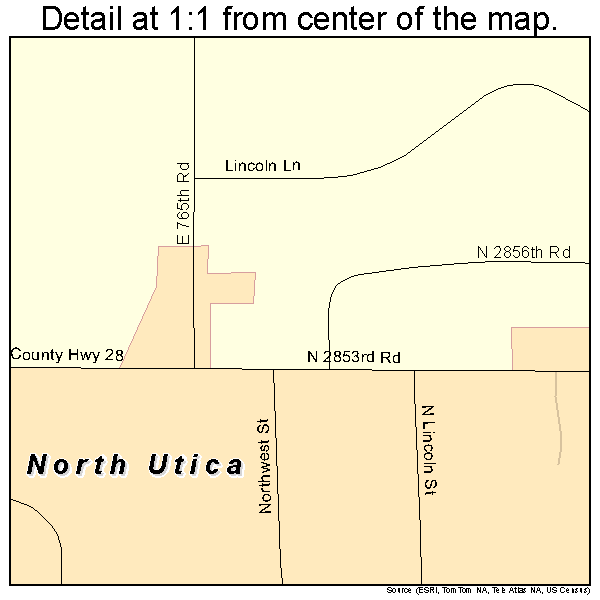 North Utica, Illinois road map detail