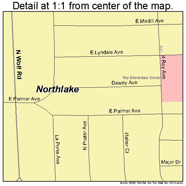 Northlake, Illinois road map detail