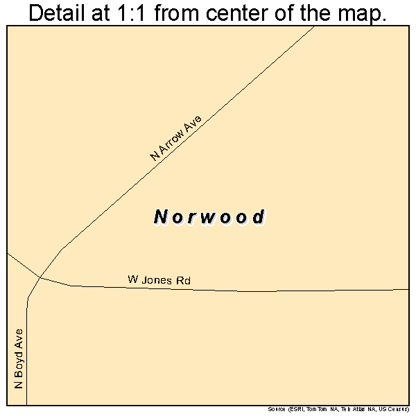 Norwood, Illinois road map detail