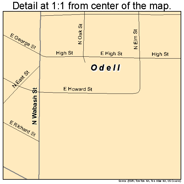 Odell, Illinois road map detail