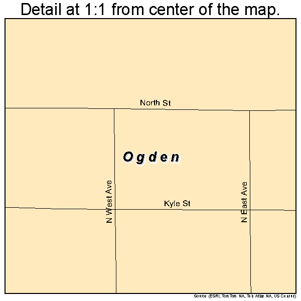 Ogden, Illinois road map detail