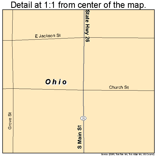 Ohio, Illinois road map detail
