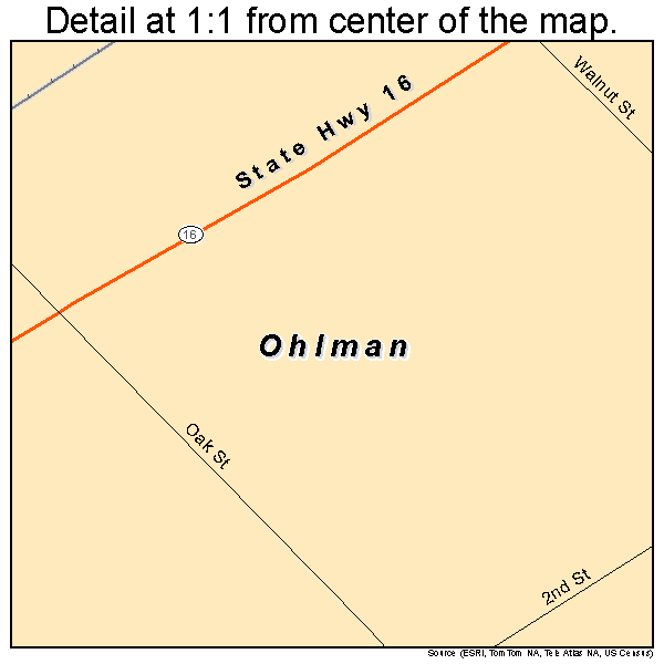 Ohlman, Illinois road map detail