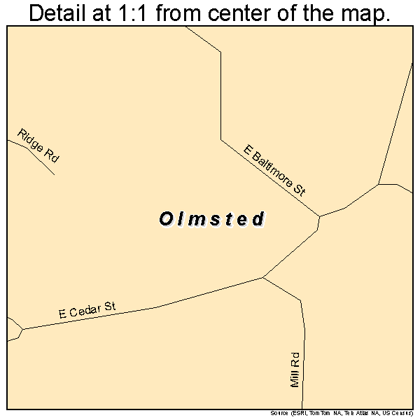 Olmsted, Illinois road map detail