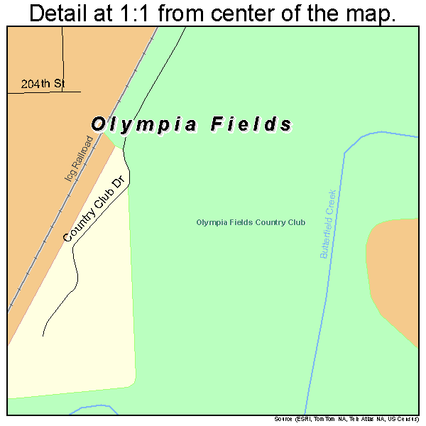 Olympia Fields, Illinois road map detail