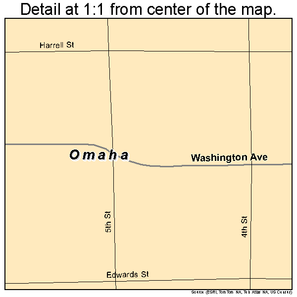 Omaha, Illinois road map detail