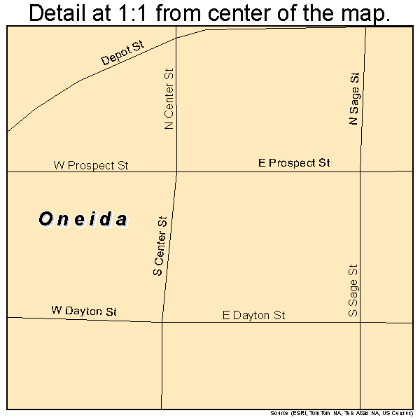 Oneida, Illinois road map detail