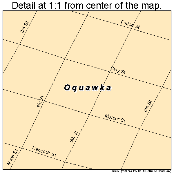 Oquawka, Illinois road map detail