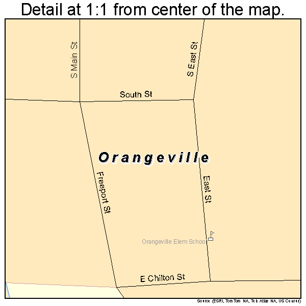 Orangeville, Illinois road map detail