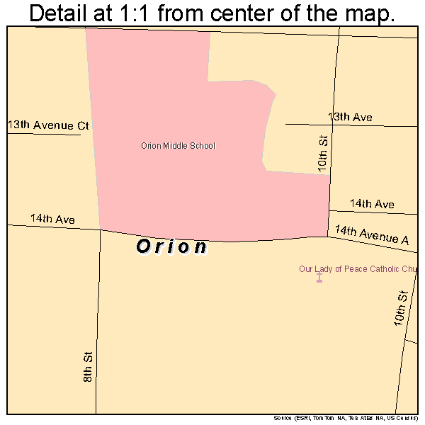 Orion, Illinois road map detail