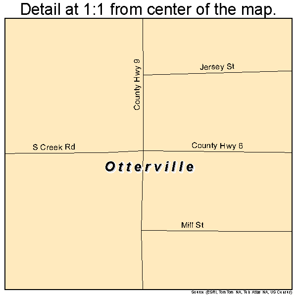 Otterville, Illinois road map detail