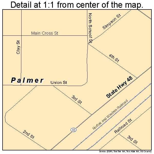 Palmer, Illinois road map detail