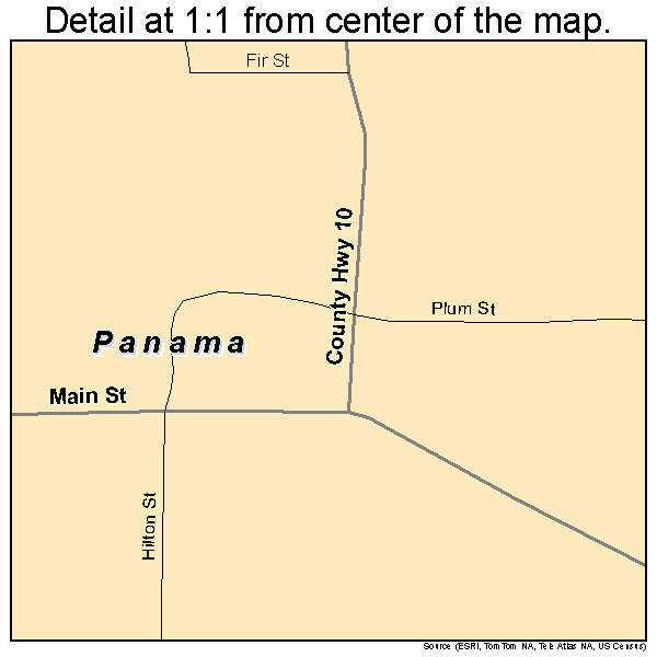 Panama, Illinois road map detail